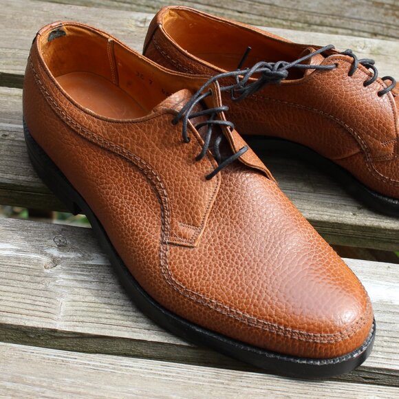 NOS Vintage the McHale Shoe Pebbled Brown Leather Derby, 7 EEE, Made in Canada - Picture 2 of 14